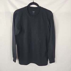 UNIQLO Heat Tech Extra Warm Cotton Crew Neck Long Sleeve T-Shirt Men Small Black
